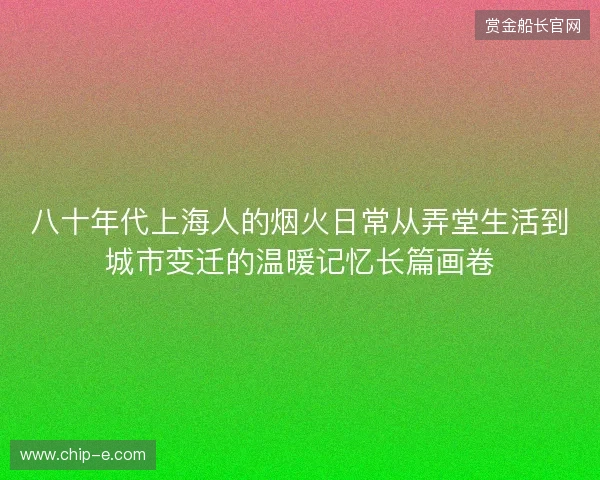 八十年代上海人的烟火日常从弄堂生活到城市变迁的温暖记忆长篇画卷